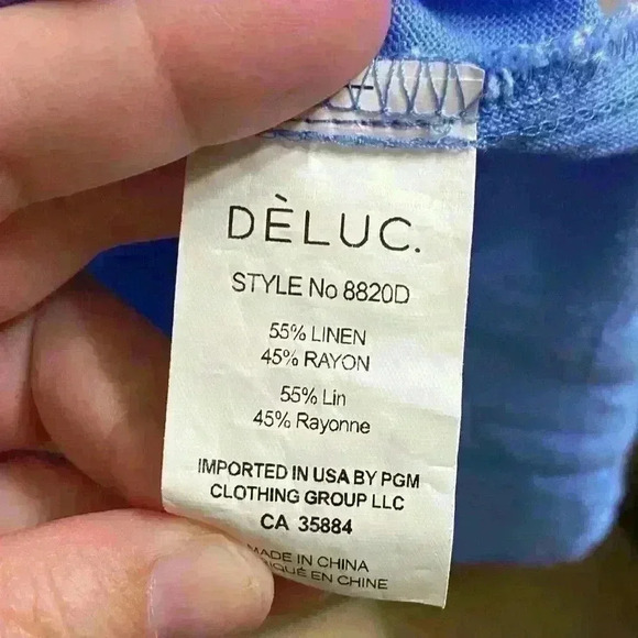 Deluc June Mini Dress in Light Blue Size Large with Adjustable Tie Straps - Picture 7 of 7